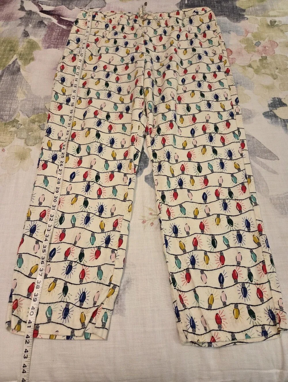 HANNA ANDERSSON Adult Unisex Flannel Holiday Christmas Light Bulb Pajama Set XL - Picture 6 of 12